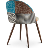 Buy Dining Chair Accent Patchwork Upholstered Scandi Retro Design Dark Wooden Legs - Evelyne Patty Multicolour 59938 in the Europe