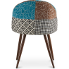 Buy Dining Chair Accent Patchwork Upholstered Scandi Retro Design Dark Wooden Legs - Evelyne Patty Multicolour 59938 home delivery