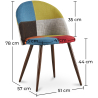 Buy Dining Chair Accent Patchwork Upholstered Scandi Retro Design Dark Wooden Legs - Evelyne Simona Multicolour 59939 with a guarantee