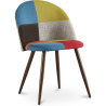Buy Dining Chair Accent Patchwork Upholstered Scandi Retro Design Dark Wooden Legs - Evelyne Simona Multicolour 59939 - prices