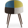 Buy Dining Chair Accent Patchwork Upholstered Scandi Retro Design Dark Wooden Legs - Evelyne Simona Multicolour 59939 home delivery