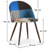 Buy Dining Chair - Upholstered in Patchwork - Scandinavian Style - Pixi Multicolour 59941 - prices