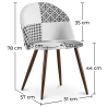 Buy Dining Chair Accent Patchwork Upholstered Scandi Retro Design Dark Wooden Legs - Evelyne Sam White / Black 59942 - prices
