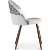 Buy Dining Chair Accent Patchwork Upholstered Scandi Retro Design Dark Wooden Legs - Evelyne Sam White / Black 59942 at Privatefloor