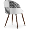 Buy Dining Chair Accent Patchwork Upholstered Scandi Retro Design Dark Wooden Legs - Evelyne Sam White / Black 59942 in the Europe
