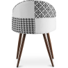 Buy Dining Chair Accent Patchwork Upholstered Scandi Retro Design Dark Wooden Legs - Evelyne Sam White / Black 59942 Home delivery