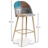 Patchwork Upholstered Stool - Scandinavian Style - Evelyne  image 7