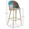 Patchwork Upholstered Stool - Scandinavian Style - Evelyne  image 7