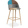 Buy Patchwork Upholstered Bar Stool Scandinavian Design with Metal Legs - Evelyne Patty Multicolour 59943 - prices