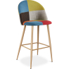 Buy Patchwork Upholstered Bar Stool Scandinavian Design with Metal Legs - Evelyne Simona Multicolour 59944 - in the EU