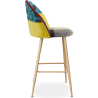 Buy Patchwork Upholstered Bar Stool Scandinavian Design with Metal Legs - Evelyne Ray Multicolour 59945 at Privatefloor
