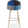 Buy Patchwork Upholstered Bar Stool Scandinavian Design with Metal Legs - Evelyne Pixi Multicolour 59946 in the Europe