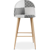 Buy Patchwork Upholstered Stool - Scandinavian Style - Black and White - Evelyne White / Black 59947 - in the EU