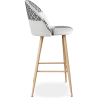 Buy Patchwork Upholstered Stool - Scandinavian Style - Black and White - Evelyne White / Black 59947 at Privatefloor