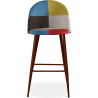 Buy Patchwork Upholstered Bar Stool Scandinavian Design with Dark Metal Legs - Evelyne Simona Multicolour 59949 - in the EU