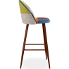 Buy Patchwork Upholstered Bar Stool Scandinavian Design with Dark Metal Legs - Evelyne Simona Multicolour 59949 at Privatefloor