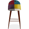 Buy Patchwork Upholstered Bar Stool Scandinavian Design with Dark Metal Legs - Evelyne Ray Multicolour 59950 - in the EU