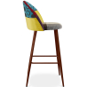Buy Patchwork Upholstered Bar Stool Scandinavian Design with Dark Metal Legs - Evelyne Ray Multicolour 59950 at Privatefloor
