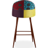 Buy Patchwork Upholstered Bar Stool Scandinavian Design with Dark Metal Legs - Evelyne Ray Multicolour 59950 in the Europe