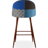 Buy Patchwork Upholstered Bar Stool Scandinavian Design with Dark Metal Legs - Evelyne Pixi Multicolour 59951 in the Europe