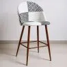 Patchwork Upholstered Stool - Scandinavian Style - Black and White - Evelyne image 7