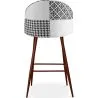Patchwork Upholstered Stool - Scandinavian Style - Black and White - Evelyne image 7