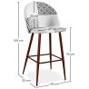 Patchwork Upholstered Stool - Scandinavian Style - Black and White - Evelyne image 7