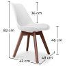 Buy Dining chair Denisse Scandi Style Premium Design With Cushion - Dark Legs White 59953 with a guarantee