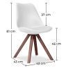 Buy Dining chair Denisse Scandi Style Premium Design Dark Legs with Cushion White 59954 with a guarantee