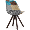 Buy Dining Chair Denisse Upholstered Scandi Design Dark Wooden Legs Premium - Patchwork Patty Multicolour 59955 in the Europe