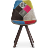 Buy Dining Chair Denisse Upholstered Scandi Design Dark Wooden Legs Premium - Patchwork Simona Multicolour 59956 - in the EU