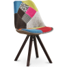 Buy Dining Chair Denisse Upholstered Scandi Design Dark Wooden Legs Premium - Patchwork Simona Multicolour 59956 - prices