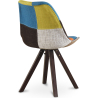 Buy Dining Chair Denisse Upholstered Scandi Design Dark Wooden Legs Premium - Patchwork Simona Multicolour 59956 in the Europe