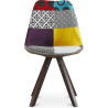 Buy Dining Chair Denisse Upholstered Scandi Design Dark Wooden Legs Premium - Patchwork Ray Multicolour 59957 - in the EU