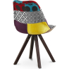 Buy Dining Chair Denisse Upholstered Scandi Design Dark Wooden Legs Premium - Patchwork Ray Multicolour 59957 in the Europe