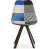 Buy Dining Chair Denisse Upholstered Scandi Design Dark Wooden Legs Premium - Patchwork Pixi Multicolour 59958 - in the EU