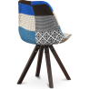 Buy Dining Chair Denisse Upholstered Scandi Design Dark Wooden Legs Premium - Patchwork Pixi Multicolour 59958 in the Europe