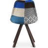 Buy Dining Chair Denisse Upholstered Scandi Design Dark Wooden Legs Premium - Patchwork Pixi Multicolour 59958 Home delivery