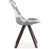 Buy Dining Chair Denisse Upholstered Scandi Design Dark Wooden Legs Premium - Patchwork Sam White / Black 59959 at Privatefloor