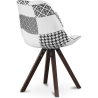 Buy Dining Chair Denisse Upholstered Scandi Design Dark Wooden Legs Premium - Patchwork Sam White / Black 59959 in the Europe