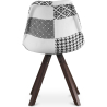 Buy Dining Chair Denisse Upholstered Scandi Design Dark Wooden Legs Premium - Patchwork Sam White / Black 59959 Home delivery
