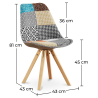 Buy Dining Chair Denisse Upholstered Scandi Design Wooden Legs Premium - Patchwork Patty Multicolour 59960 with a guarantee