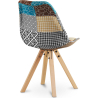 Buy Dining Chair Denisse Upholstered Scandi Design Wooden Legs Premium - Patchwork Patty Multicolour 59960 in the Europe