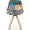 Buy Dining Chair Denisse Upholstered Scandi Design Wooden Legs Premium - Patchwork Patty Multicolour 59960 home delivery