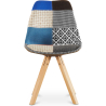 Buy Dining Chair Denisse Upholstered Scandi Design Wooden Legs Premium - Patchwork Pixi Multicolour 59963 - in the EU
