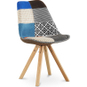 Buy Dining Chair Denisse Upholstered Scandi Design Wooden Legs Premium - Patchwork Pixi Multicolour 59963 - prices