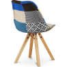 Buy Dining Chair Denisse Upholstered Scandi Design Wooden Legs Premium - Patchwork Pixi Multicolour 59963 in the Europe