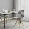 Dining Chair - Upholstered in Black and White Patchwork - Denisse image 7