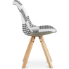 Buy Dining Chair Denisse Upholstered Scandi Design Wooden Legs Premium - Patchwork Sam White / Black 59964 at Privatefloor