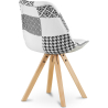 Buy Dining Chair Denisse Upholstered Scandi Design Wooden Legs Premium - Patchwork Sam White / Black 59964 in the Europe